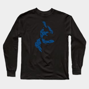 Great Lakes blue horizontal Long Sleeve T-Shirt